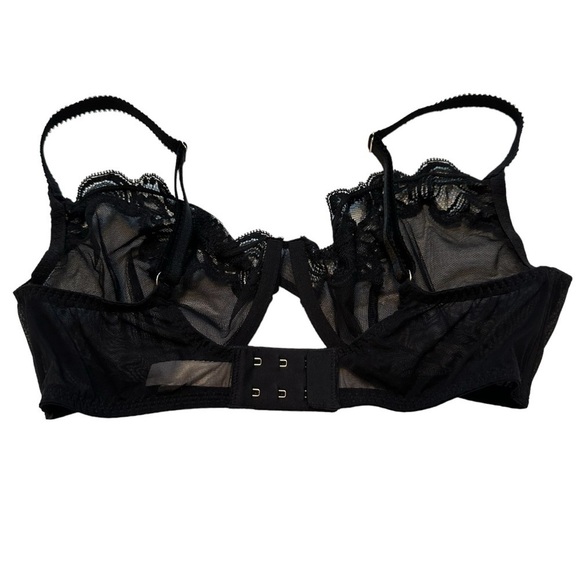 Myla Black Lace Sheer Sophisticated Designer Bra, 36DD - Picture 2 of 8
